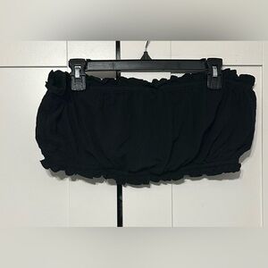 Black Cropped Tube Bralette